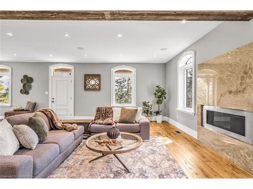 1399 Safari Road, Flamborough, ON - Indoor Photo Showing Living Room With Fireplace