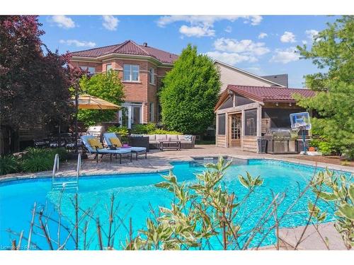 320 Wrigglesworth Crescent, Milton, ON - Outdoor With In Ground Pool With Backyard