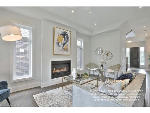 87 Aquasanta Crescent, Hamilton, ON - Indoor Photo Showing Living Room With Fireplace