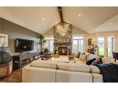 14 Harper Boulevard, Brantford, ON - Indoor Photo Showing Living Room With Fireplace