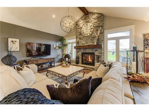 14 Harper Boulevard, Brantford, ON - Indoor Photo Showing Living Room With Fireplace