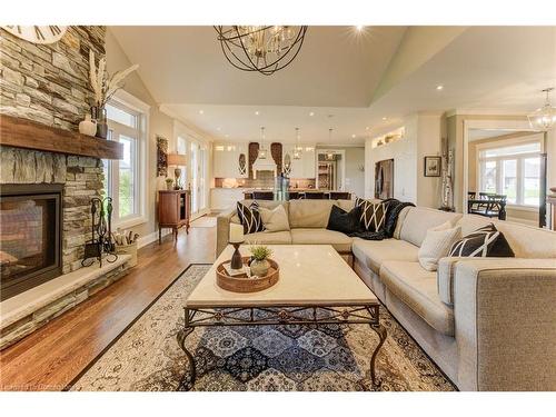 14 Harper Boulevard, Brantford, ON - Indoor Photo Showing Living Room With Fireplace