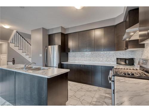 33 Pinot Crescent, Hamilton, ON - Indoor Photo Showing Kitchen With Stainless Steel Kitchen With Double Sink With Upgraded Kitchen