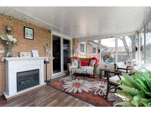 6399 Dickenson Road E, Hamilton, ON - Indoor Photo Showing Living Room With Fireplace