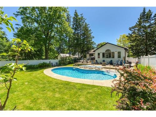 486 Winniett Street, Caledonia, ON - Outdoor With In Ground Pool With Deck Patio Veranda With Backyard