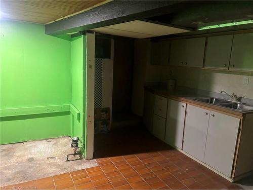 65 Strathcona Avenue S, Hamilton, ON - Indoor Photo Showing Kitchen With Double Sink