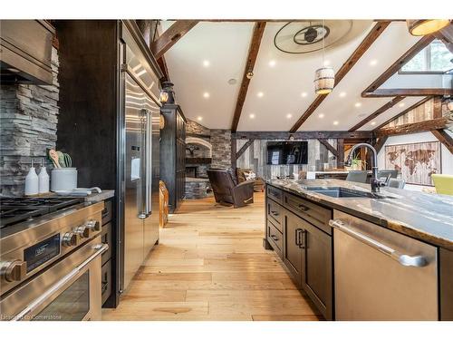 928 Brock Road, Flamborough, ON - Indoor Photo Showing Kitchen With Double Sink