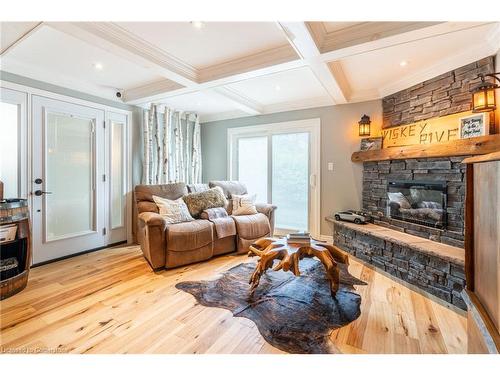 928 Brock Road, Flamborough, ON - Indoor Photo Showing Living Room With Fireplace