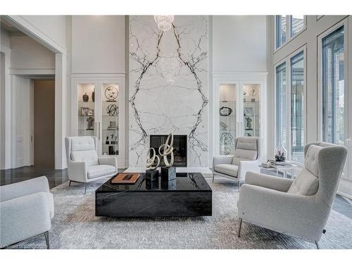 1272 Fiddlers Green Road, Ancaster, ON - Indoor Photo Showing Living Room With Fireplace