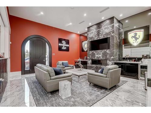 1272 Fiddlers Green Road, Ancaster, ON - Indoor Photo Showing Living Room With Fireplace