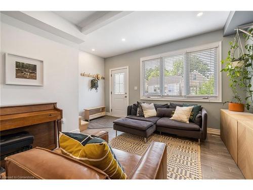 195 Wood Street E, Hamilton, ON - Indoor Photo Showing Living Room With Fireplace