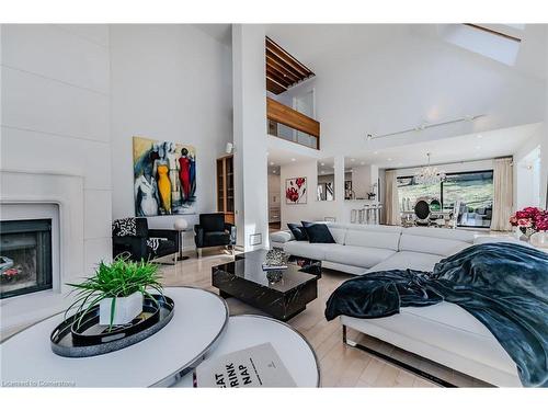 75 Reding Road, Ancaster, ON - Indoor Photo Showing Living Room With Fireplace