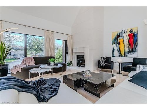 75 Reding Road, Ancaster, ON - Indoor Photo Showing Living Room With Fireplace