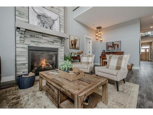 171 New Lakeshore Road, Port Dover, ON - Indoor Photo Showing Living Room With Fireplace