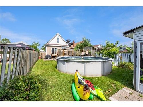 552 Quebec Street, Hamilton, ON - Outdoor With Above Ground Pool With Backyard