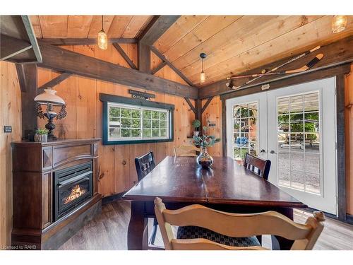 1549 Thompson Road E, Waterford, ON - Indoor Photo Showing Dining Room With Fireplace