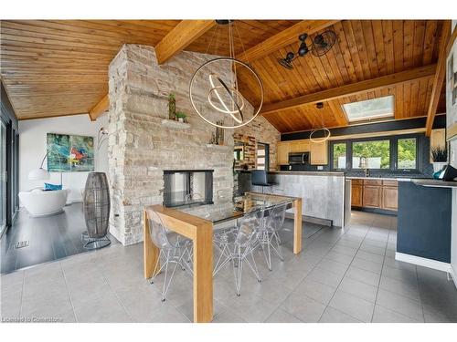 33 Leslie Drive, Stoney Creek, ON - Indoor With Fireplace