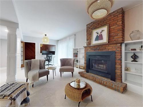 144 Old Ancaster Road, Dundas, ON - Indoor Photo Showing Living Room With Fireplace