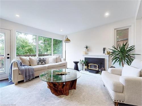 144 Old Ancaster Road, Dundas, ON - Indoor Photo Showing Living Room With Fireplace