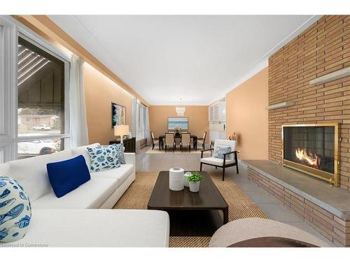 420 West 5Th Street, Hamilton, ON - Indoor Photo Showing Living Room With Fireplace