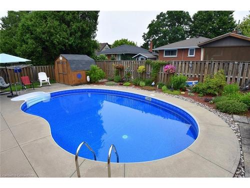 14 David Street, Dundas, ON - Outdoor With In Ground Pool With Deck Patio Veranda With Backyard