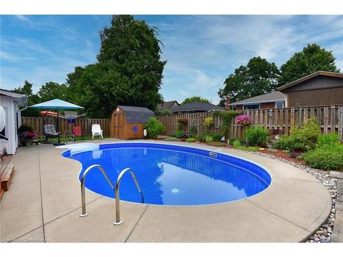 14 David Street, Dundas, ON - Outdoor With In Ground Pool With Deck Patio Veranda With Backyard