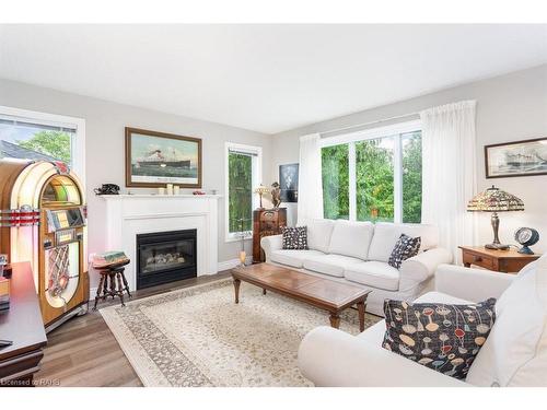 105 Glenariff Drive, Freelton, ON - Indoor Photo Showing Living Room With Fireplace