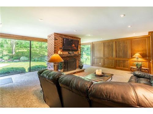 47 Woodend Drive, Carlisle, ON - Indoor Photo Showing Living Room With Fireplace