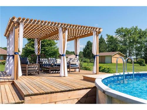 9872 Concession 1 Road, West Lincoln, ON - Outdoor With Above Ground Pool With Deck Patio Veranda