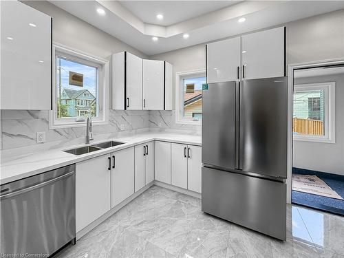 57 Princess Street, Hamilton, ON - Indoor Photo Showing Kitchen With Double Sink