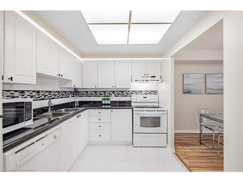 1014-135 Hillcrest Avenue, Mississauga, ON - Indoor Photo Showing Kitchen With Double Sink