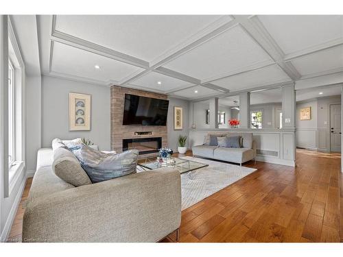 71 Stonepine Crescent, Hamilton, ON - Indoor Photo Showing Living Room With Fireplace