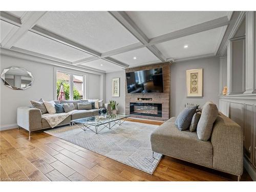 71 Stonepine Crescent, Hamilton, ON - Indoor Photo Showing Living Room With Fireplace