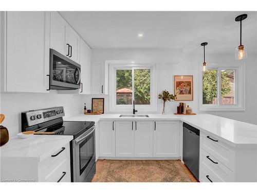 13 Delsey Street, Dundas, ON - Indoor Photo Showing Kitchen With Stainless Steel Kitchen With Upgraded Kitchen