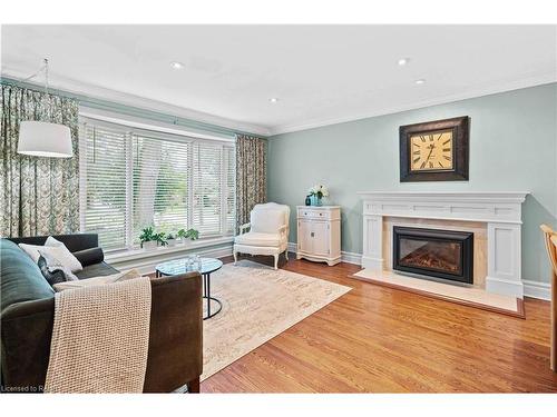 38 Parker Avenue, Ancaster, ON - Indoor Photo Showing Living Room With Fireplace