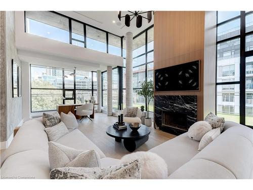 Ph1-20 Niagara Street, Toronto, ON - Indoor Photo Showing Living Room With Fireplace