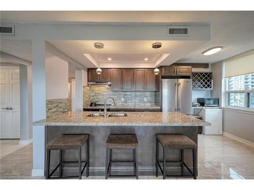 1506-120 Duke Street, Hamilton, ON - Indoor Photo Showing Kitchen With Double Sink With Upgraded Kitchen