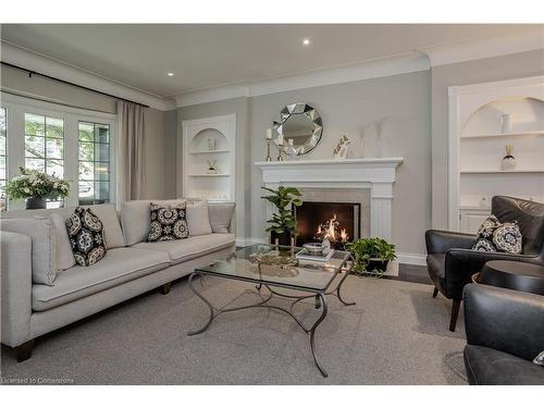 4016 Lantern Lane, Burlington, ON - Indoor Photo Showing Living Room With Fireplace