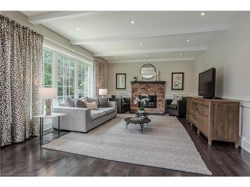 4016 Lantern Lane, Burlington, ON - Indoor Photo Showing Living Room With Fireplace