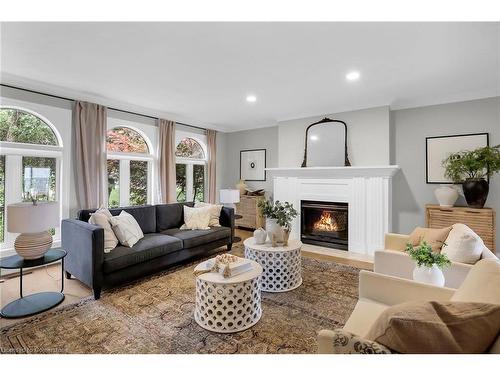 45 Lakegate Drive, Stoney Creek, ON - Indoor Photo Showing Living Room With Fireplace