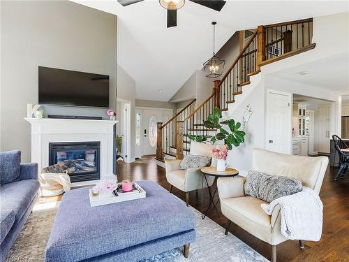 1414 Sandusk Road, Jarvis, ON - Indoor Photo Showing Living Room With Fireplace