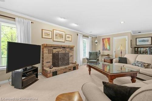 7385 Milburough Line, Milton, ON - Indoor Photo Showing Living Room With Fireplace