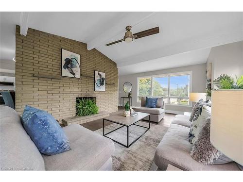 218 Memorial Drive, Brantford, ON - Indoor Photo Showing Living Room With Fireplace