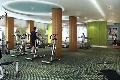 1405-55 Speers Road, Oakville, ON - Indoor Photo Showing Gym Room