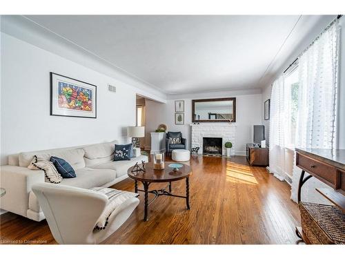 60 Inverness Avenue W, Hamilton, ON - Indoor Photo Showing Living Room With Fireplace