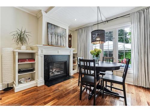 607 Locust Street, Burlington, ON - Indoor Photo Showing Dining Room With Fireplace