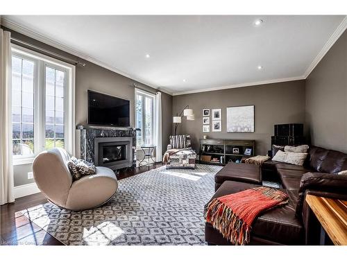 2062 Gordie Tapp Crescent, Burlington, ON - Indoor Photo Showing Living Room With Fireplace