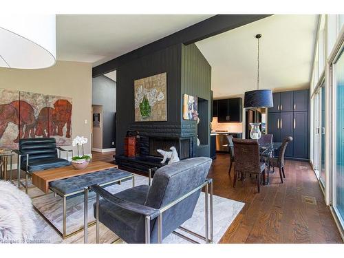 858 Montgomery Drive, Ancaster, ON - Indoor Photo Showing Living Room With Fireplace