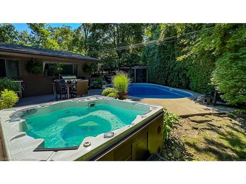 858 Montgomery Drive, Ancaster, ON - Outdoor With In Ground Pool With Deck Patio Veranda