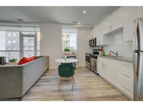 1303-100 Garment Street, Kitchener, ON - Indoor Photo Showing Kitchen With Stainless Steel Kitchen